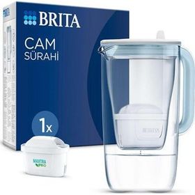 BRITA 2,5 lt Açık Mavi 1x Maxtra Pro All-In-1 Filtreli Cam Su Arıtma Sürahisi