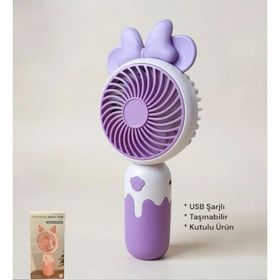 Brokoli Home Cartoon USB Şarjlı El Fanı Mini Taşınabilir Yaz Serinleticisi Vantilatör