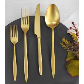 Brondoff Carmen 24 Parça Mat Gold Titanyum Çatal Kaşık Seti
