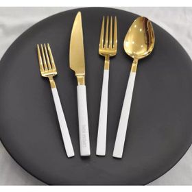 Brondoff Stayle 24 Parça Beyaz Gold Çatal Kaşık Bıçak Takımı