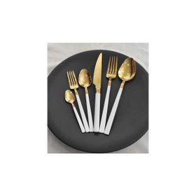Brondoff Stayle Beyaz Gold 6 Kişilik Çatal Kaşık Bıçak Seti