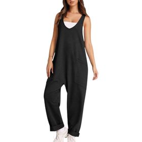 Brong Dungarees Playsuit Siyah Kolsuz Kadın Tulum