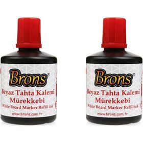 Brons 2 Adet 100 cc Beyaz Tahta Kalemi Mürekkebi