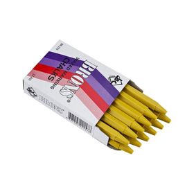 Brons BR-253 12'li Yuvarlak Yağlı Sarı Tebeşir