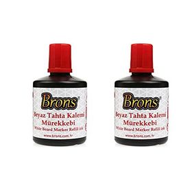 Brons BR-355 100 cc Kırmızı 2'li Beyaz Tahta Kalem Mürekkebi