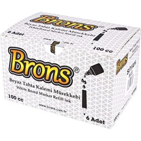 Brons BR-355 100 cc Kırmızı 6'lı Beyaz Tahta Kalem Mürekkebi