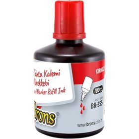 Brons BR-355 100 cc Kırmızı 6'lı Beyaz Tahta Kalem Mürekkebi