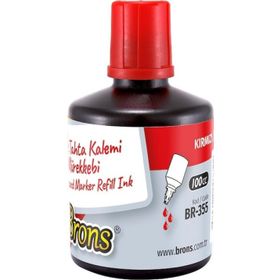 Brons BR-355 100 cc Kırmızı 6'lı Beyaz Tahta Kalem Mürekkebi