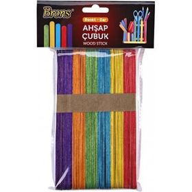 Brons BR-902 Renkli 50'li Paket Dar Ahşap Çubuk