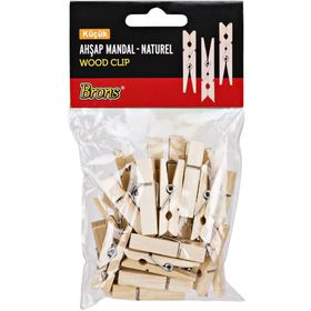 Brons BR-906 Küçük Natural Ahşap Mandal
