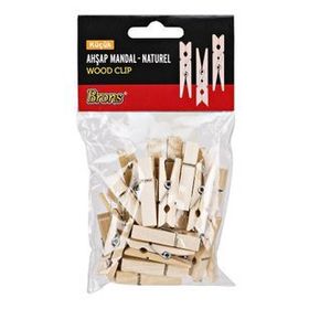 Brons BR-906 Küçük Natural Ahşap Mandal