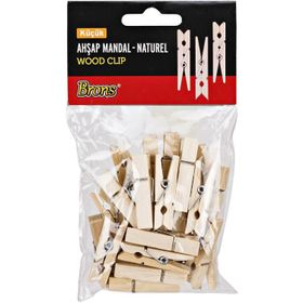 Brons BR-906 Küçük Natural Ahşap Mandal