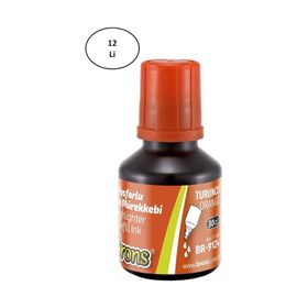 Brons BR-9124 12'li 30 ml Turuncu Fosforlu Kalem Mürekkebi