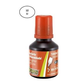 Brons BR-9124 12'li 30 ml Turuncu Fosforlu Kalem Mürekkebi