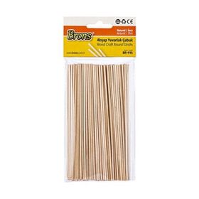 Brons BR-916XC Naturel 100'lü 2x145 mm Ahşap Yuvarlak İnce Çubuk