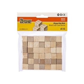 Brons BR-918 Naturel 42 Adet Ahşap Küp Blok