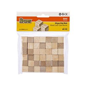 Brons BR-918 Naturel 42 Adet Ahşap Küp Blok