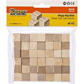 Brons BR-918 Naturel 42 Adet Ahşap Küp Blok
