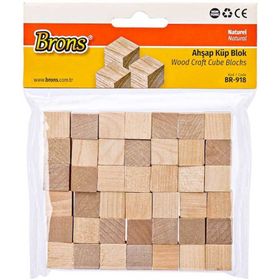 Brons BR-918 Naturel 42 Adet Ahşap Küp Blok