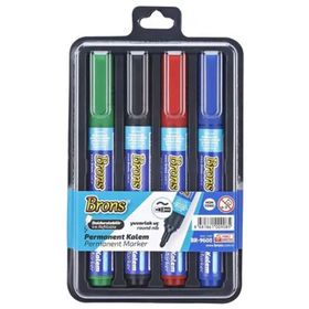 Brons Yuvarlak Uç 4'lü Permanent Marker Kalem