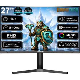 BRONZTURQ BTQ270FHD240-JY 27 inç 240 Hz 1 ms Full HD Curved Gaming Monitör
