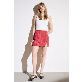 Brooks Brothers BBSP23FSK006 Kırmızı Normal Bel Düz Mini Kadın Etek