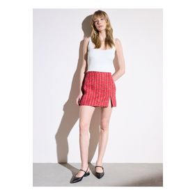 Brooks Brothers BBSP23FSK006 Kırmızı Normal Bel Düz Mini Kadın Etek