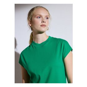 Brooks Brothers BBSP23FTS011 Düz Yeşil Bisiklet Yaka Kadın T-shirt