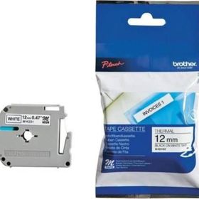 Brother M-K231 12 mm Beyaz Üzeri Siyah Kağıt Etiket