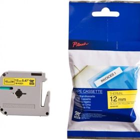 Brother M-K631BZ 12 mm Siyah Sarı Lamine Etiket