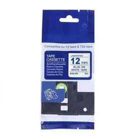 Brother P-Touch 12TZE233 Beyaz-Mavi 12 mm Etiket