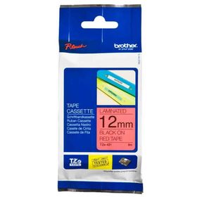 Brother P-Touch 12TZE431 Kırmızı-Siyah 12 mm Etiket