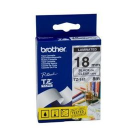 Brother P-Touch 18TZE141 Şeffaf-Siyah 18 mm Etiket