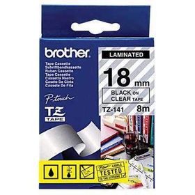 Brother P-Touch 18TZE141 Şeffaf-Siyah 18 mm Etiket