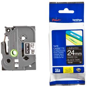 Brother P-Touch 24TZE355 Siyah-Beyaz 24 mm Etiket