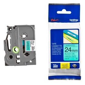Brother P-Touch 24TZE751 Yeşil-Siyah 24 mm Etiket