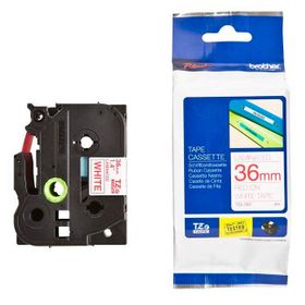 Brother P-Touch 36TZE262 Beyaz-Kırmızı 36 mm Etiket