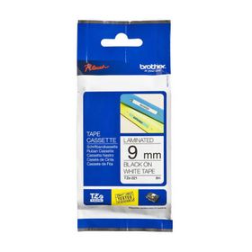 Brother P-Touch 9TZE221 Beyaz-Siyah 9 mm Etiket