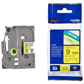 Brother P-Touch 9TZE621 Sarı-Siyah 9 mm Etiket