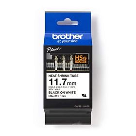 Brother P-Touch HSE231 Beyaz-Siyah 12 mm Polyester Etiket