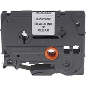Brother P-Touch TZE-111 Şeffaf Üzerine Siyah 6 mm 8 mt Muadil Etiket