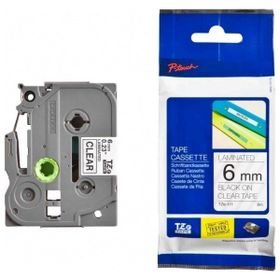 Brother P-TOUCH TZE-111 Şeffaf Üzerine Siyah Laminasyonlu Muadil Etiket