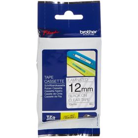 Brother P-TOUCH TZE-131 TZE-TAPE 12 mm Şeffaf Üzerine Siyah Laminasyonlu Etiket
