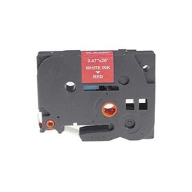 Brother P-Touch TZE-435 Kırmızı Üzerine Beyaz 12 mm 8 mt Muadil Etiket