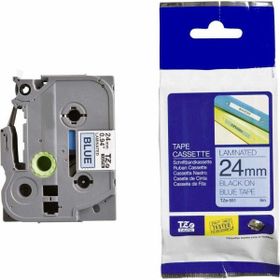 Brother P-Touch TZE-551 Mavi Üzerine Siyah 24 mm 8 mt Muadil Etiket