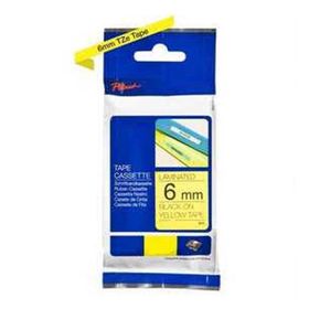 Brother P-Touch TZE-611 Sarı Üzerine Siyah 6 mm 8 mt Muadil Etiket