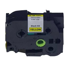 Brother P-Touch TZE-651 Sarı Üzerine Siyah 24 mm 8 mt Muadil Etiket