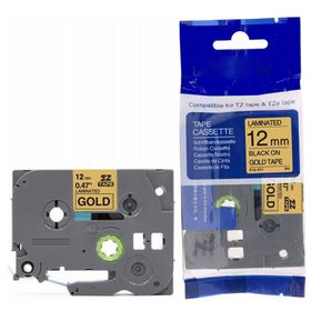 Brother P-Touch TZE-831 Gold Üzerine Siyah 12 mm 8 mt Muadil Etiket