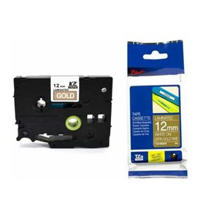 Brother P-Touch TZE-835 Gold Üzerine Beyaz 12 mm 8 mt Muadil Etiket