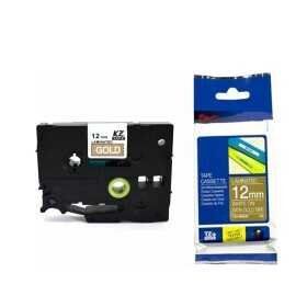 Brother P-Touch TZE-835 Gold Üzerine Beyaz 12 mm 8 mt Muadil Etiket